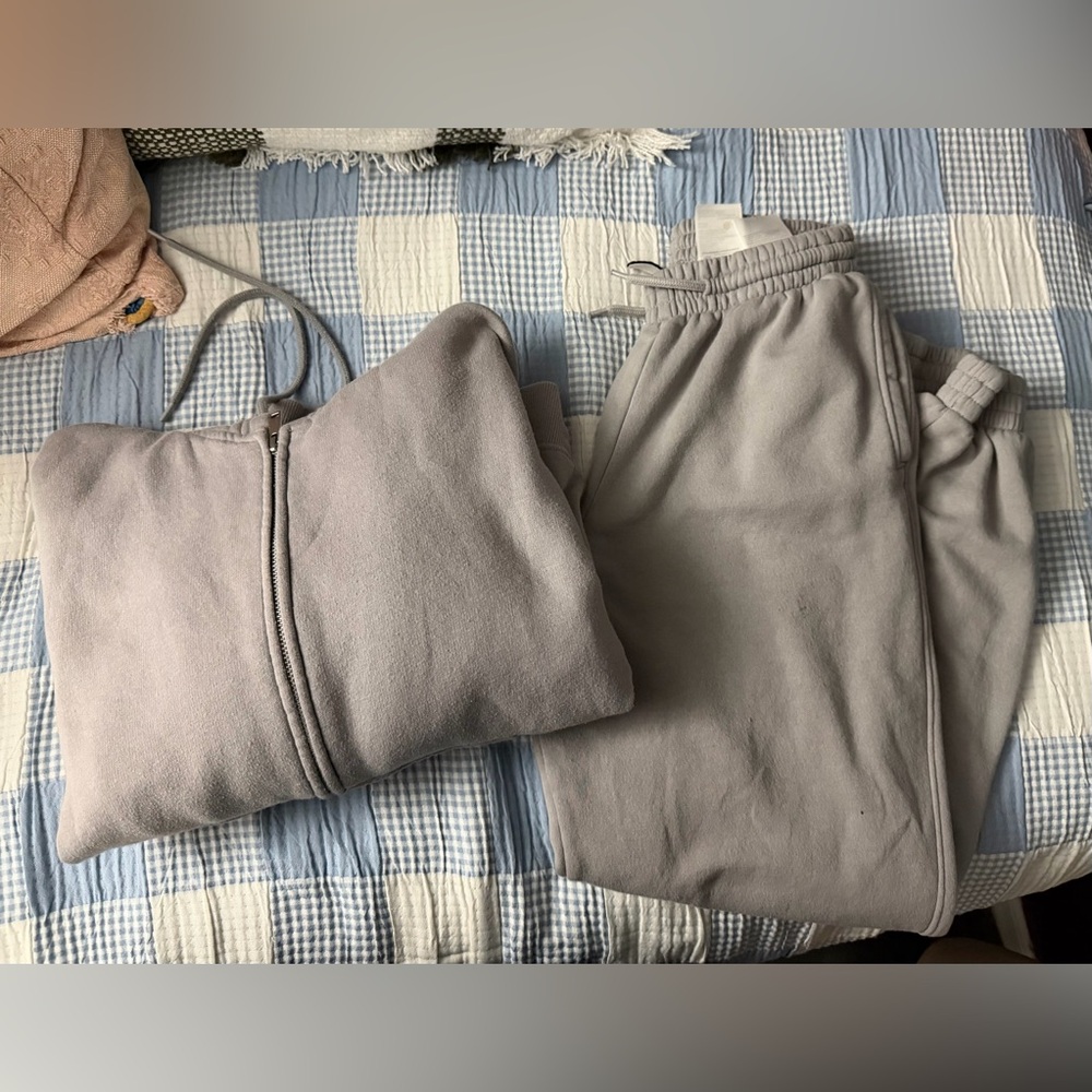 Divided Gray Hoodie with Zip Closure